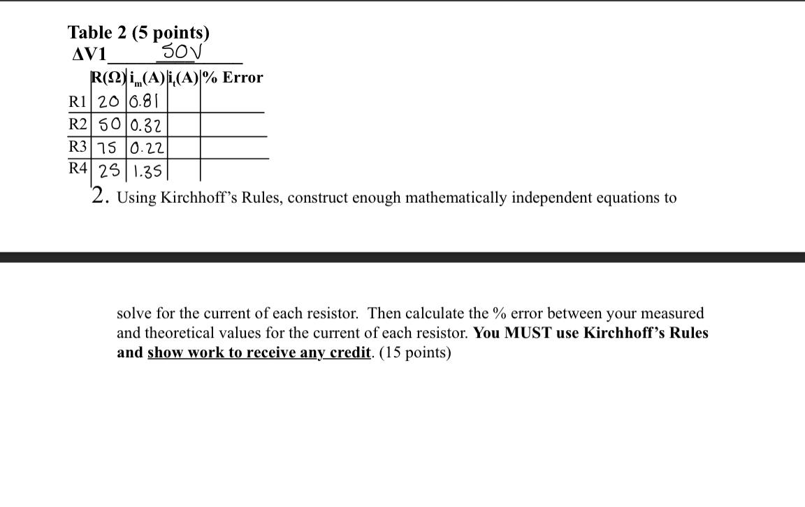 Solved Using Kirchhoffs Rules Construct Enough 5492