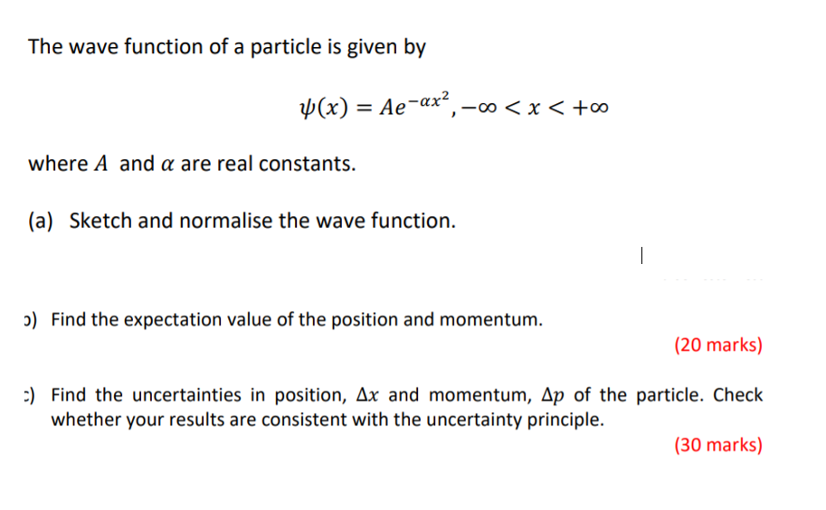 Solved The wave function of a particle is given by 4(x) = | Chegg.com
