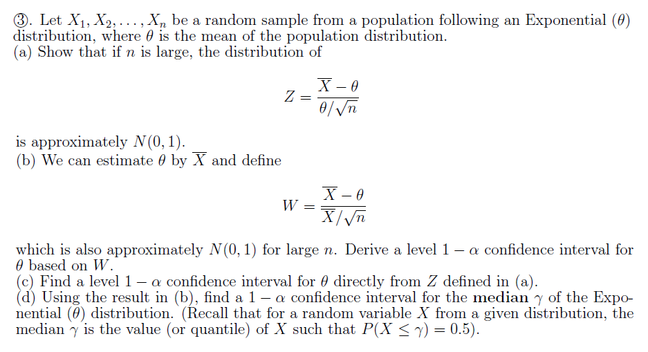 Solved B). Let X1, X2,... , Xn Be A Random Sample From A | Chegg.com