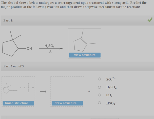 Solved The alcohol shown below undergoes a rearrangement | Chegg.com