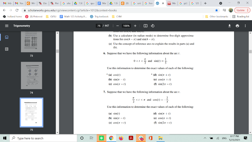 Solved Having Problems With 6 And 7 For All Parts, And My | Chegg.com