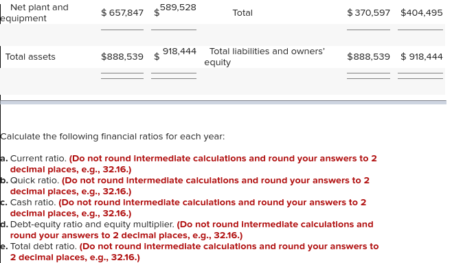 Solved Calculate the following financial ratios for each | Chegg.com