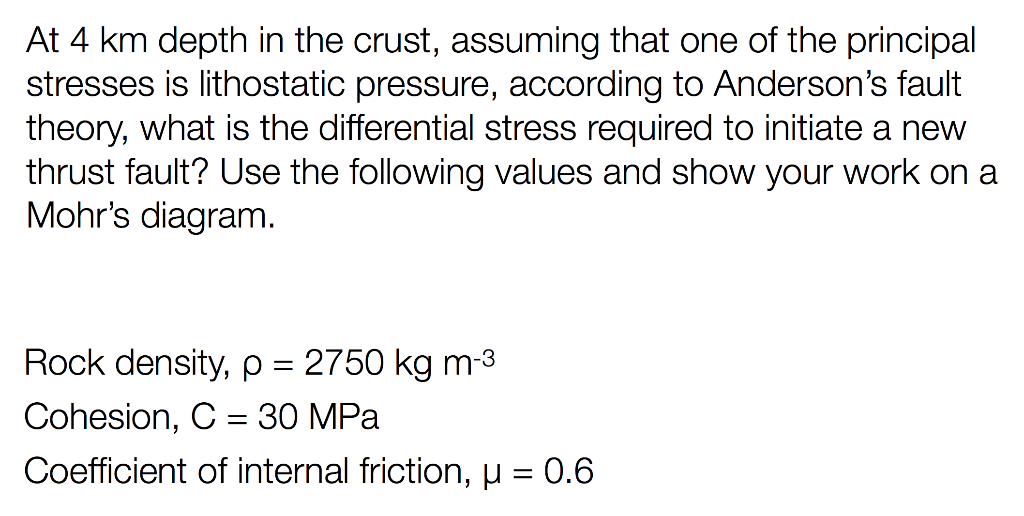 Solved At 4 km depth in the crust, assuming that one of the | Chegg.com
