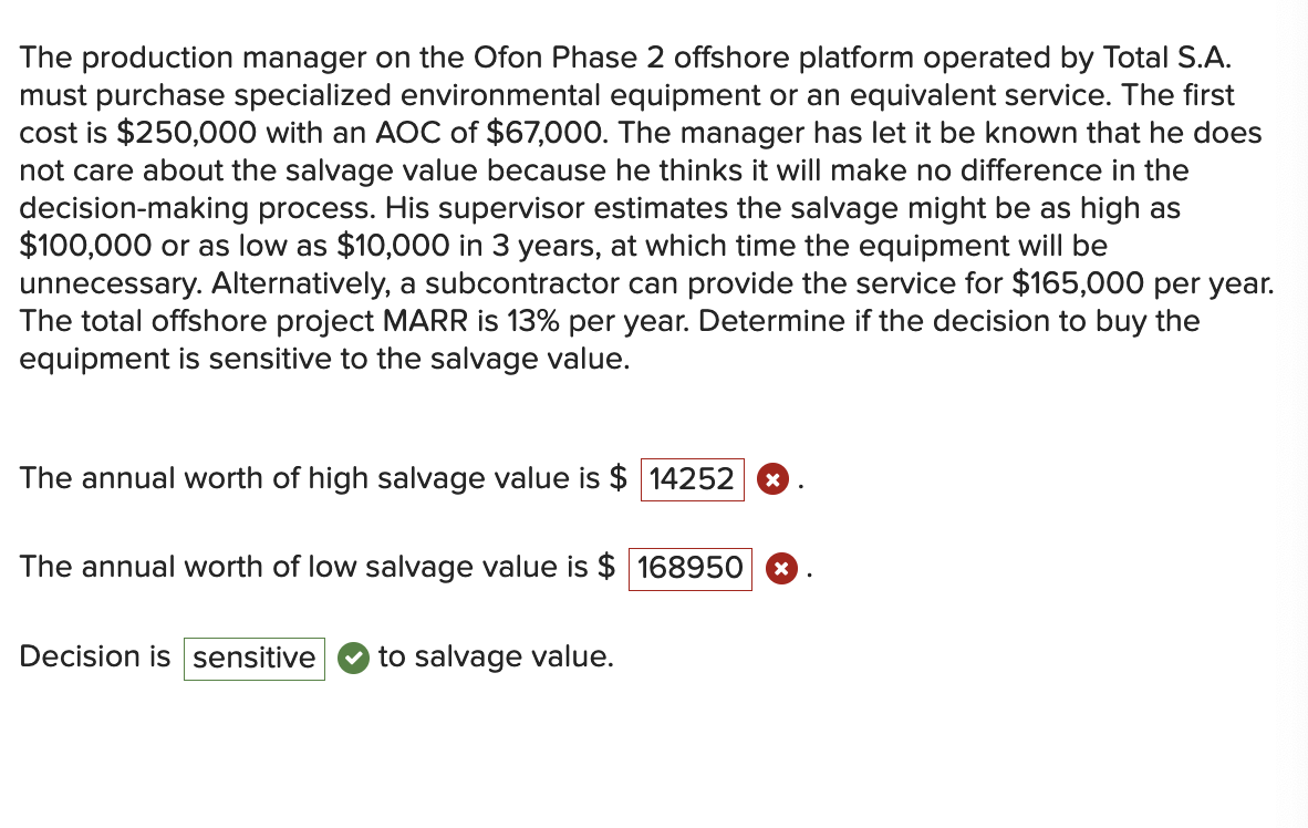 Solved The production manager on the Ofon Phase 2 offshore