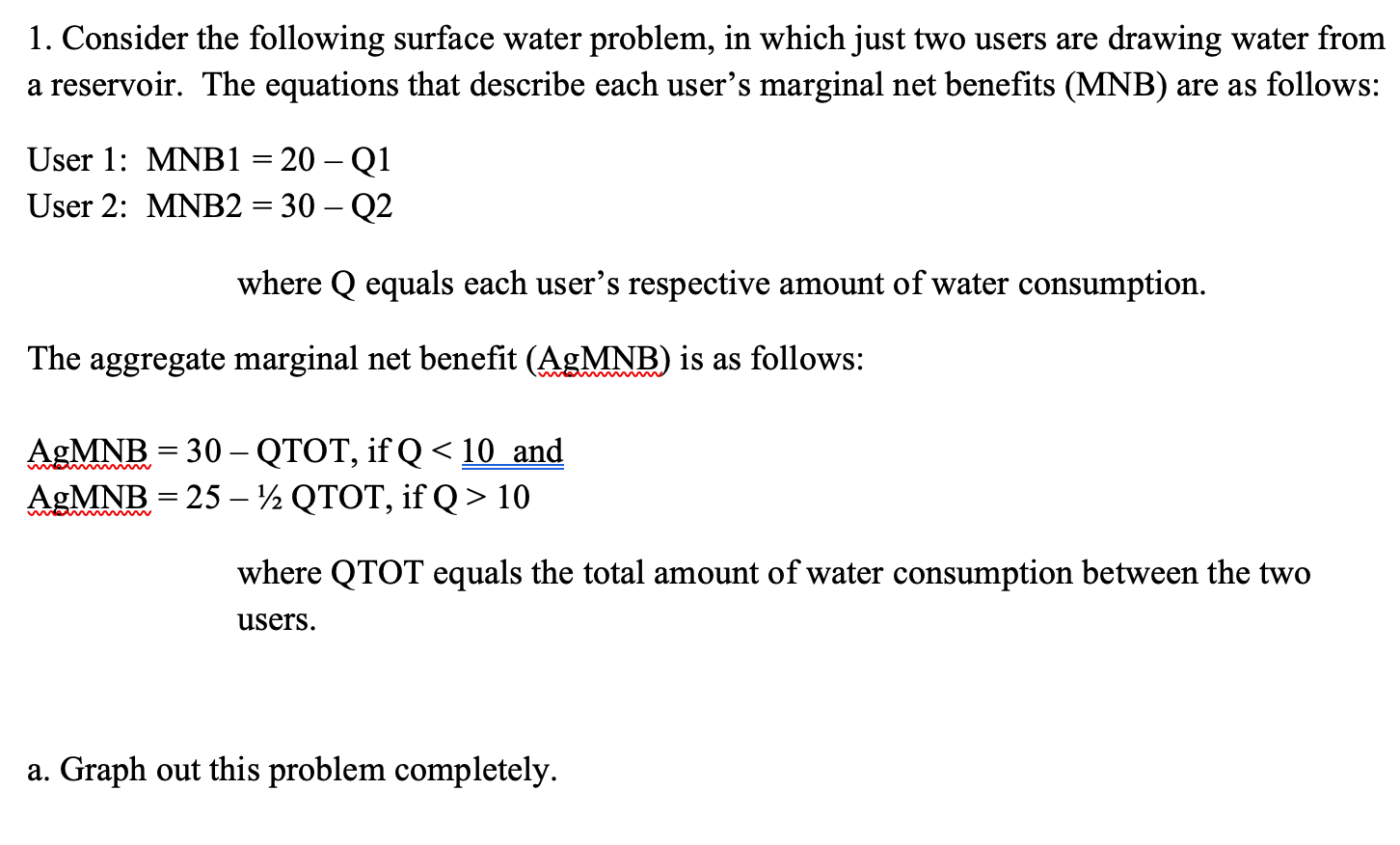 Solved 1. Consider The Following Surface Water Problem, In | Chegg.com