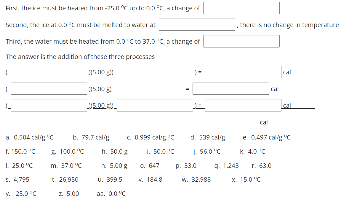 Solved How many calories are required to heat 5.00 g of ice