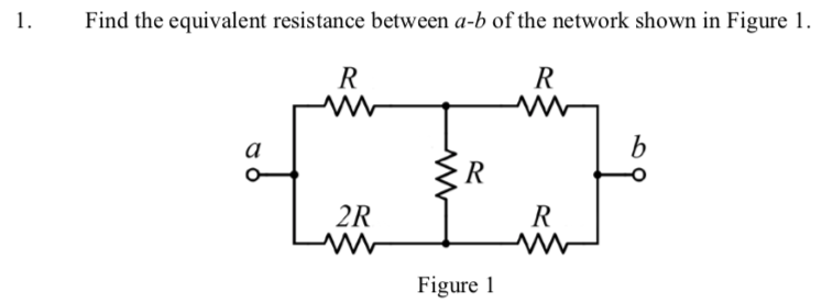 Solved 1. Find The Equivalent Resistance Between A-b Of The | Chegg.com