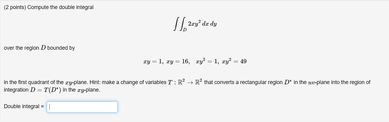 double integral xy 2 dxdy ellipse