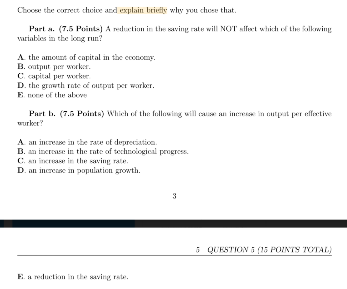 Solved Choose the correct choice and explain briefly why you | Chegg.com