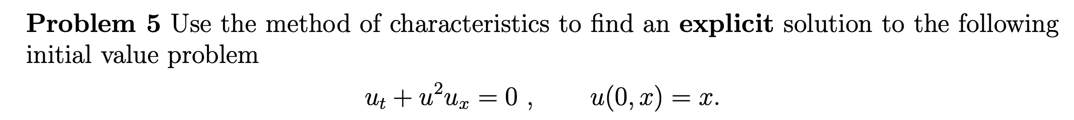 Solved Problem 5 Use the method of characteristics to find | Chegg.com