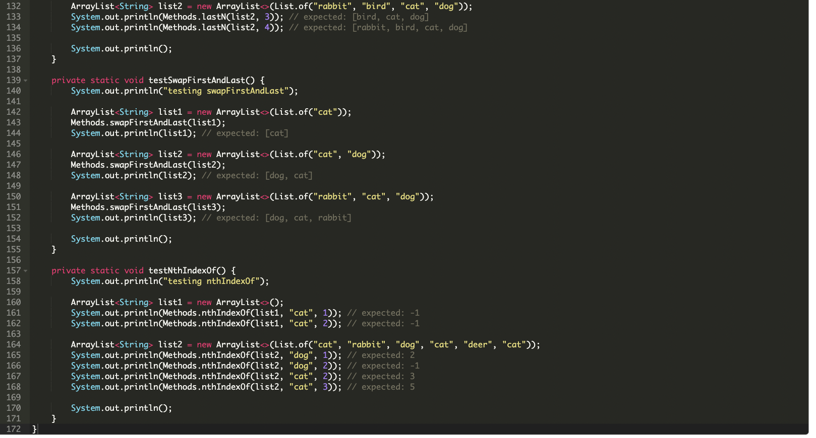Solved In the Methods class below, write the following | Chegg.com