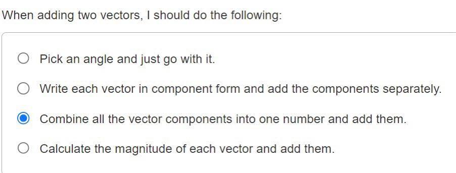 Solved When Adding Two Vectors, I Should Do The Following: | Chegg.com