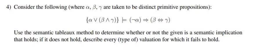 Solved 4) Consider The Following (where A, B, Are Taken To | Chegg.com