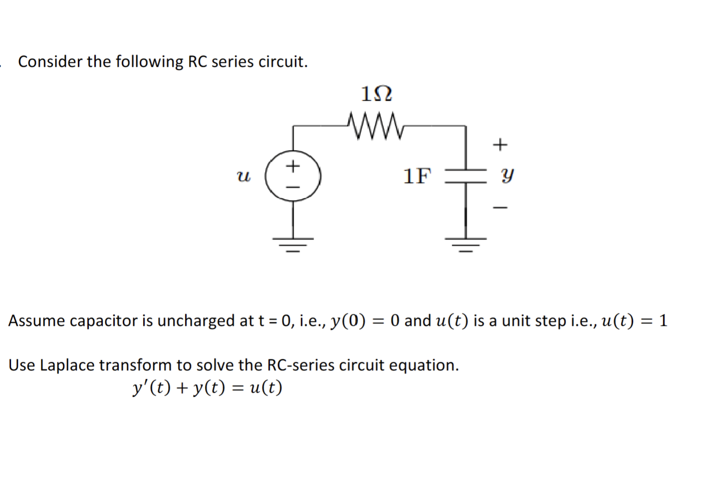 Solved Consider the following RC series circuit. Assume | Chegg.com