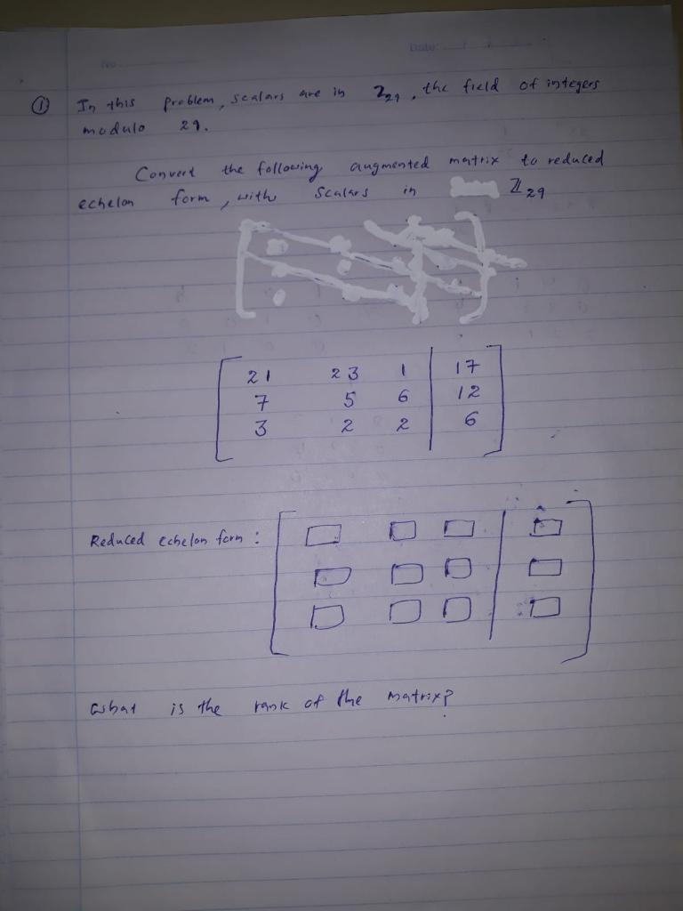 Solved 21. the field of integers 0 In this modulo problem, | Chegg.com