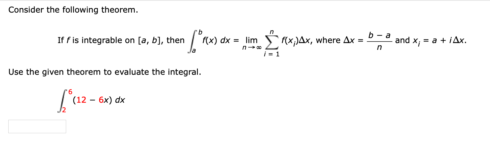 Solved Consider The Following Theorem.If F ﻿is Integrable On | Chegg.com