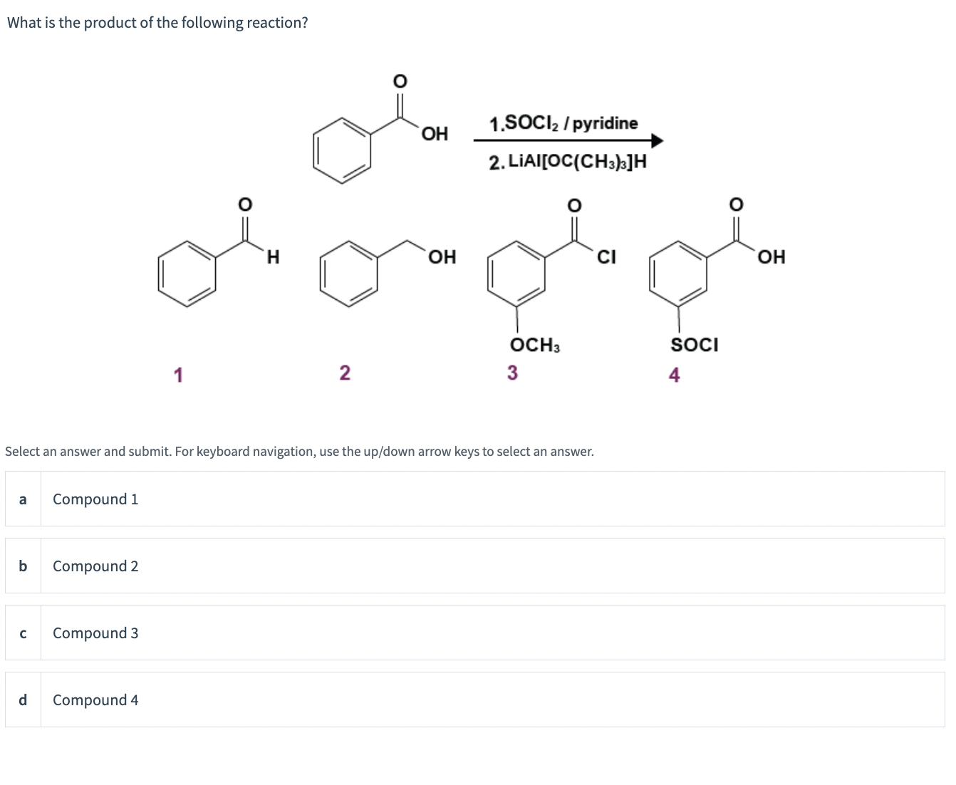 Solved What is the product of the following reaction?