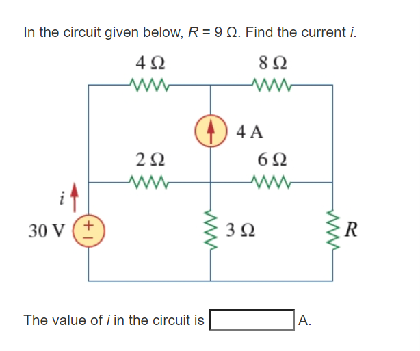 Solved In the circuit given below, R = 9 Ω. Find the current | Chegg.com