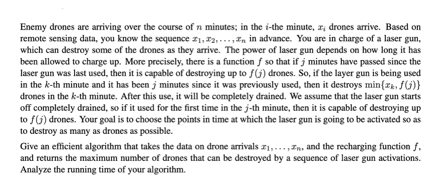 Solved Enemy drones are arriving over the course of n | Chegg.com