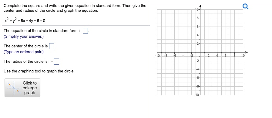 Solved Complete the square and write the given equation in | Chegg.com