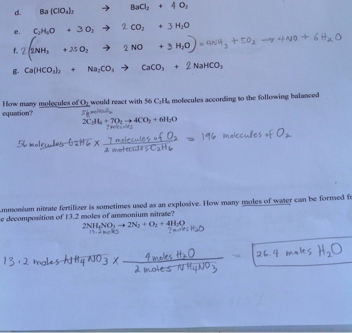 Solved How many molecules of O 2 would react with 56 C 2H 6