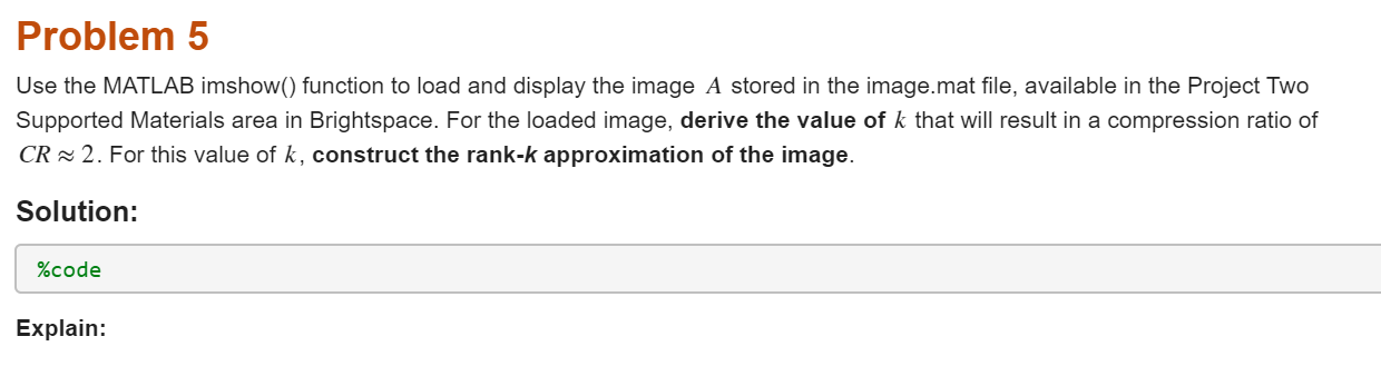 The image file is called image.mat file.I am not sure | Chegg.com
