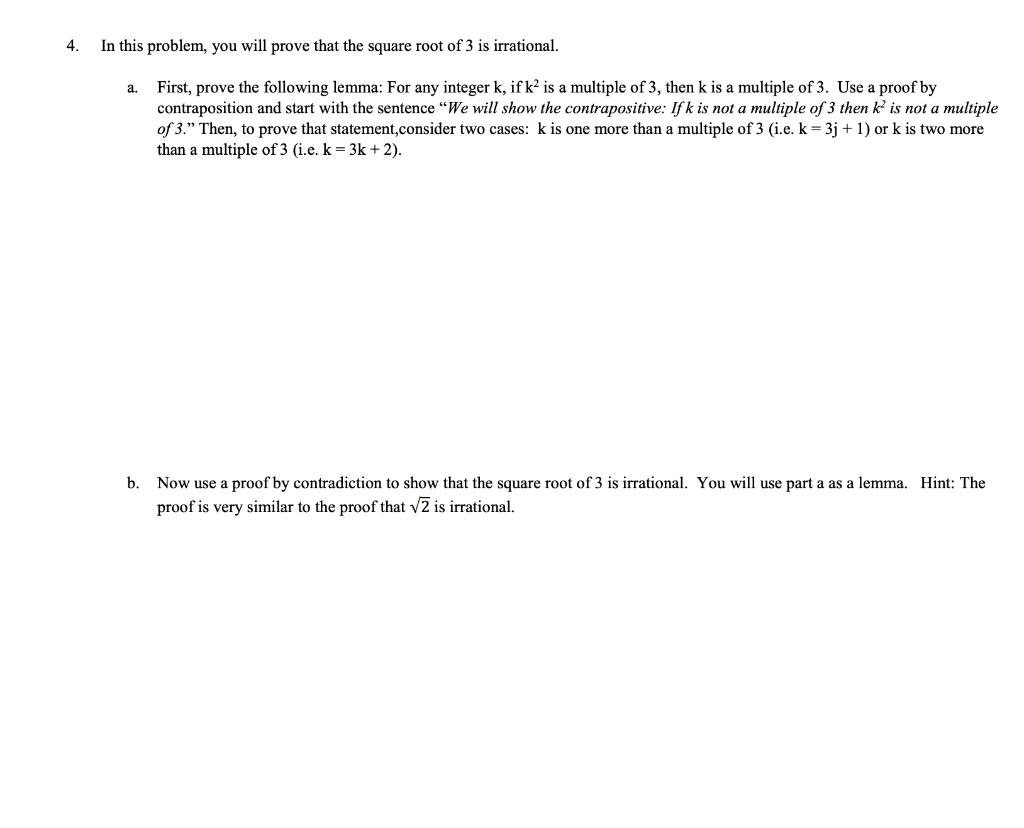 Solved 4. In this problem, you will prove that the square | Chegg.com