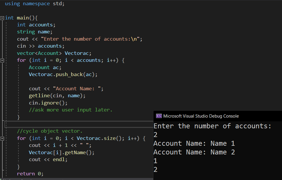 Solved C++ How can i create the amount of class objects the | Chegg.com