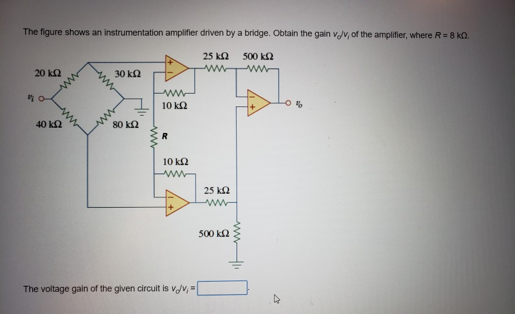 Solved The Figure Shows An Instrumentation Amplifier Driven | Chegg.com