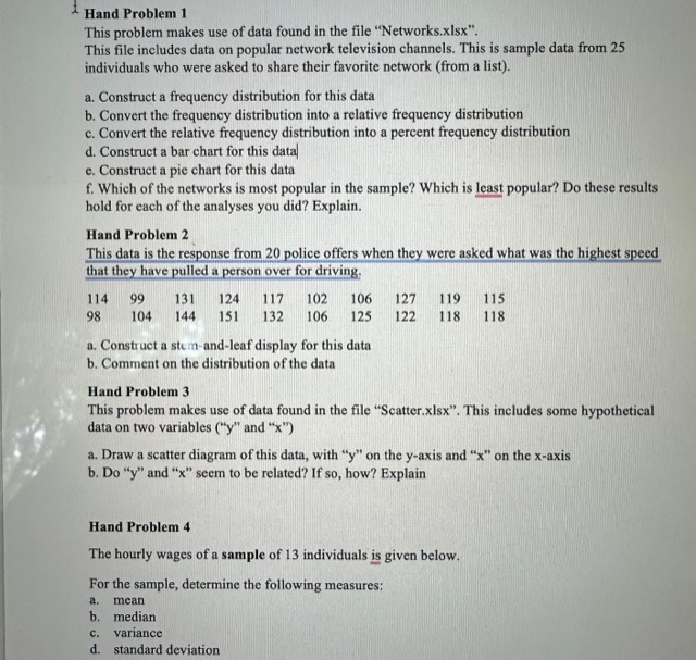 Solved Hand Problem 1 This problem makes use of data found | Chegg.com