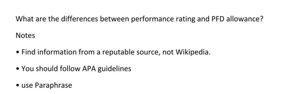 Solved What are the differences between performance rating | Chegg.com