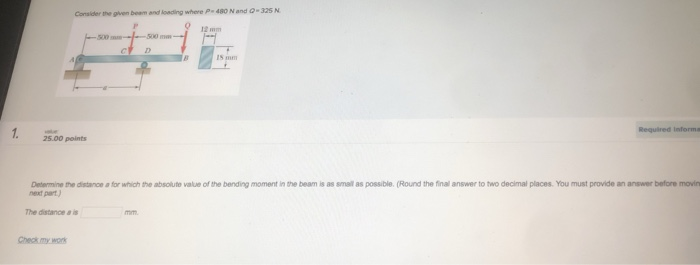 Solved Conaider the g pven beam and loading where P 480 N | Chegg.com