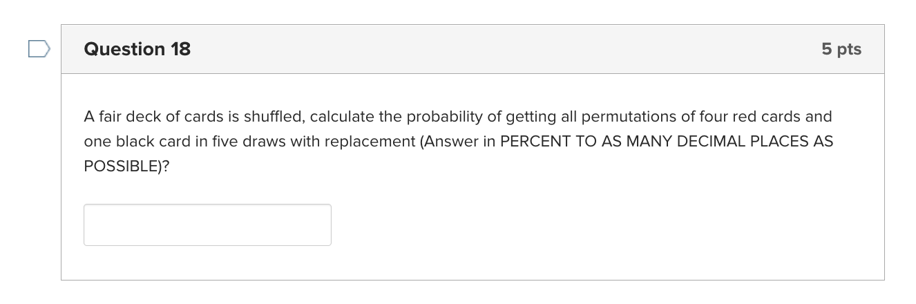 Solved A fair deck of cards is shuffled, calculate the | Chegg.com