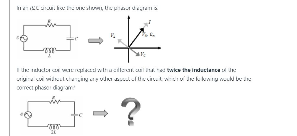 Solved In an RLC circuit like the one shown, the phasor | Chegg.com