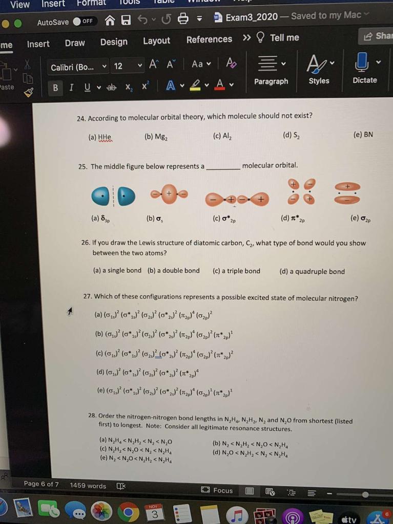 Solved View Insert Format Touis Autosave Off A5 W Exam3 2 Chegg Com