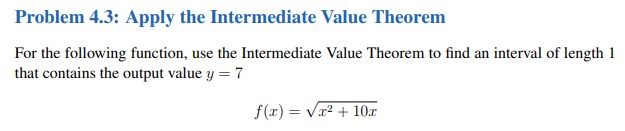 Solved For the following function, use the Intermediate | Chegg.com