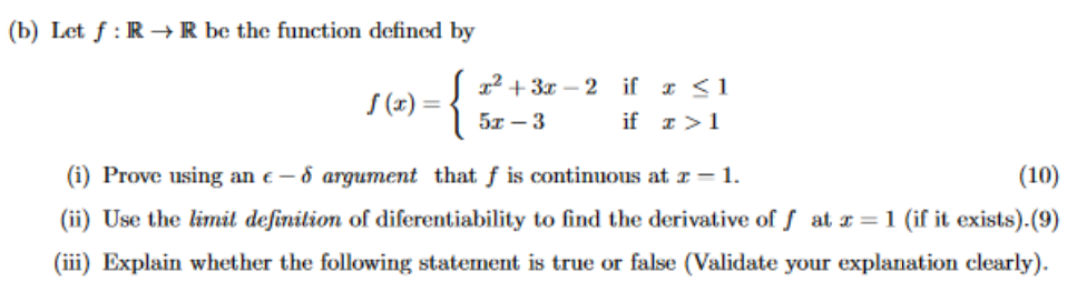 Solved B Let F R R Be The Function Defined By F X {