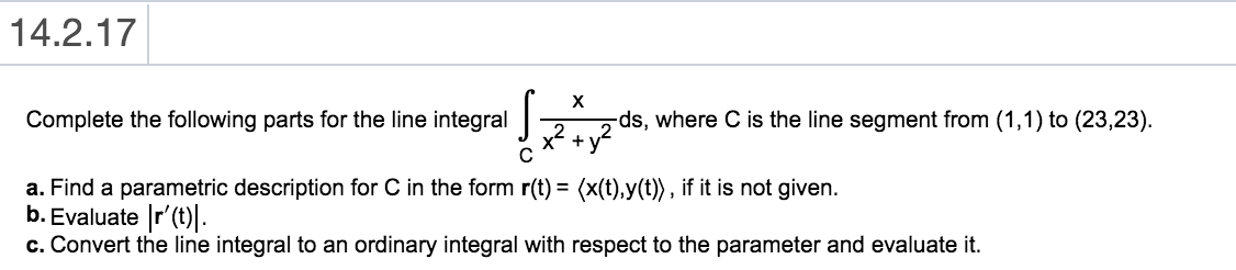 Solved 14 2 17 X Complete The Following Parts For The Line Chegg Com   PhpaLP1up 