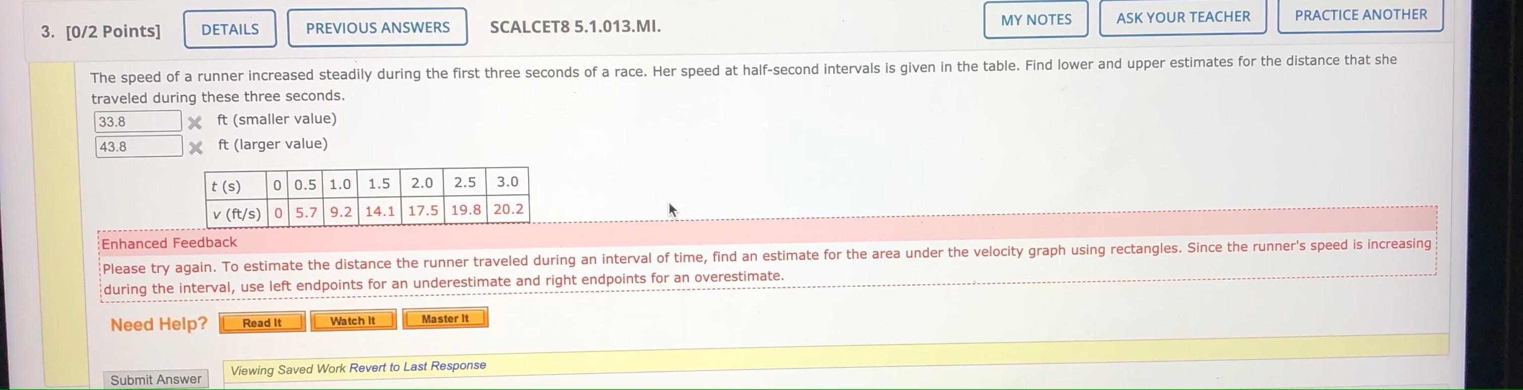 Solved MY NOTES ASK YOUR TEACHER PRACTICE ANOTHER 3. [0/2 | Chegg.com