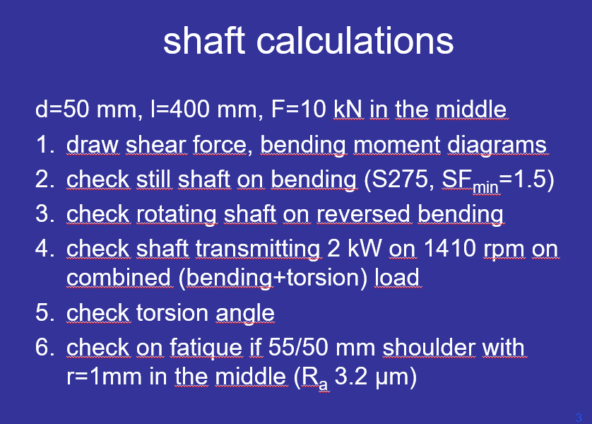 Solved shaft calculations d=50 mm, l=400 mm, F=10 kN in the | Chegg.com