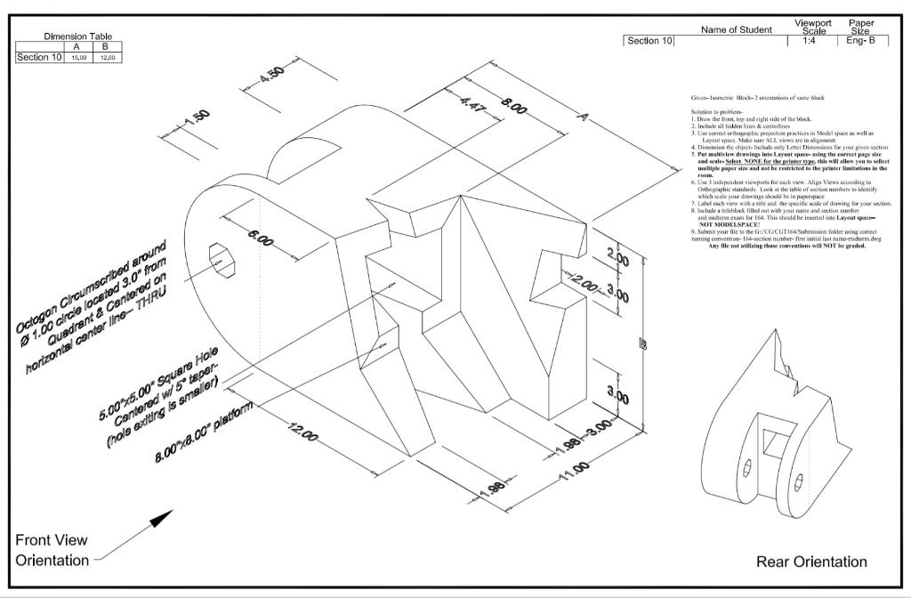 Solved I need the front, top, and side views with | Chegg.com