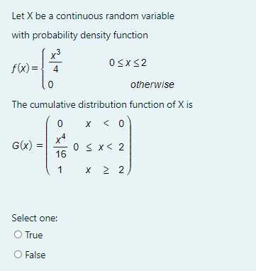 Solved Let X be a continuous random variable with | Chegg.com