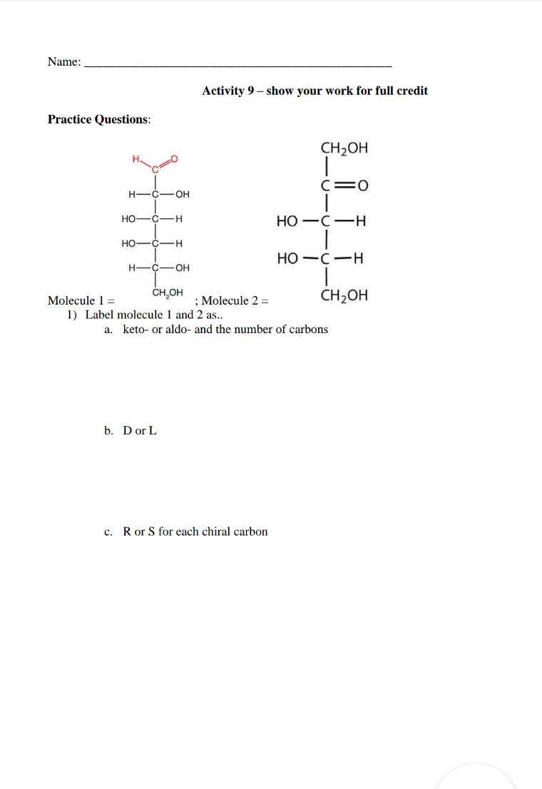 Solved 3 Show The Product S For Molecule 1 In Its Hawor Chegg Com