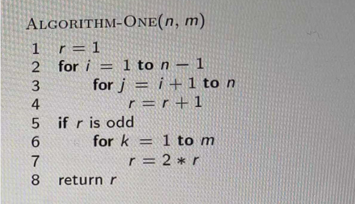 Solved what is the output of algorithm-one when n= 4 and | Chegg.com