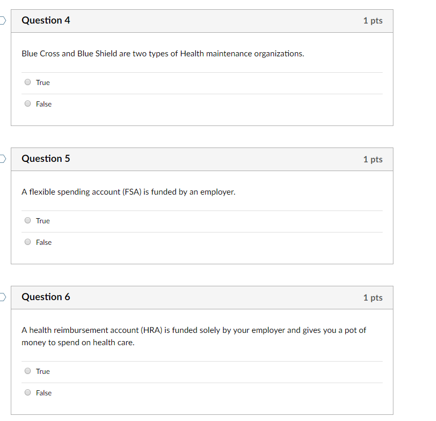 Solved Question 4 1 pts Blue Cross and Blue Shield are two | Chegg.com