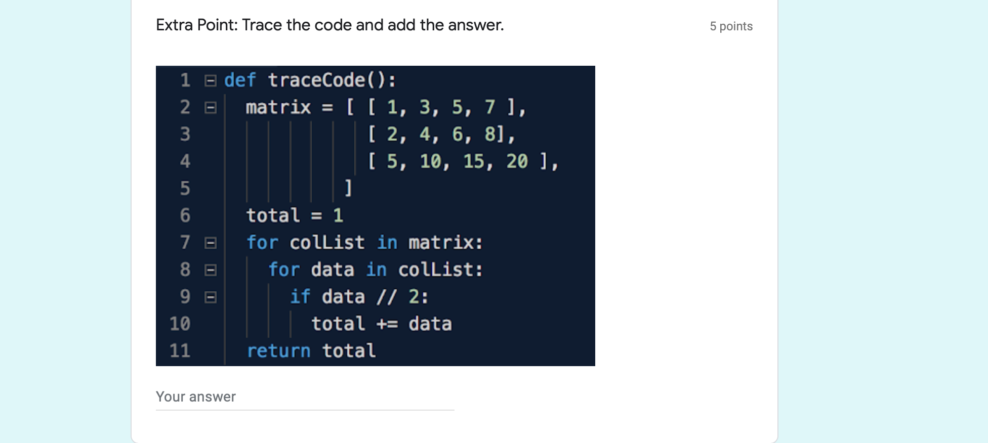 Solved Extra Point: Trace the code and add the answer. 5 | Chegg.com