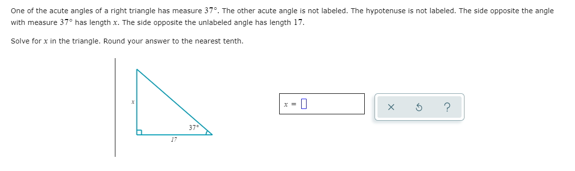 Solved One of the acute angles of a right triangle has | Chegg.com