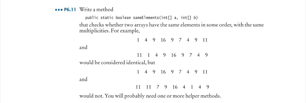 Solved P6.11 Write a method public static boolean | Chegg.com