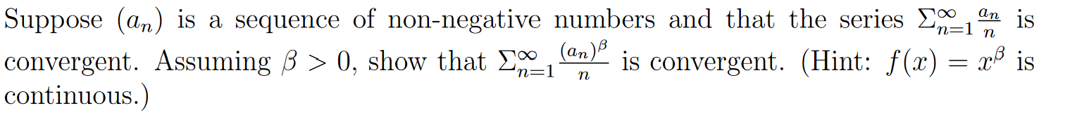 Solved Suppose (an) is a sequence of non-negative numbers | Chegg.com