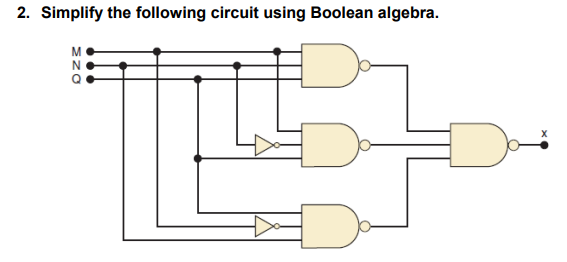 Solved 2. Simplify the following circuit using Boolean | Chegg.com